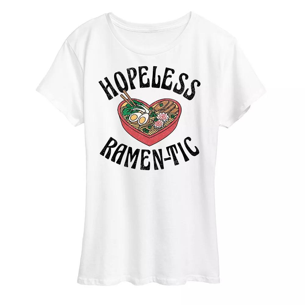 Womens Hopeless Ramen-tic Graphic Tee Grey Gray Product Image