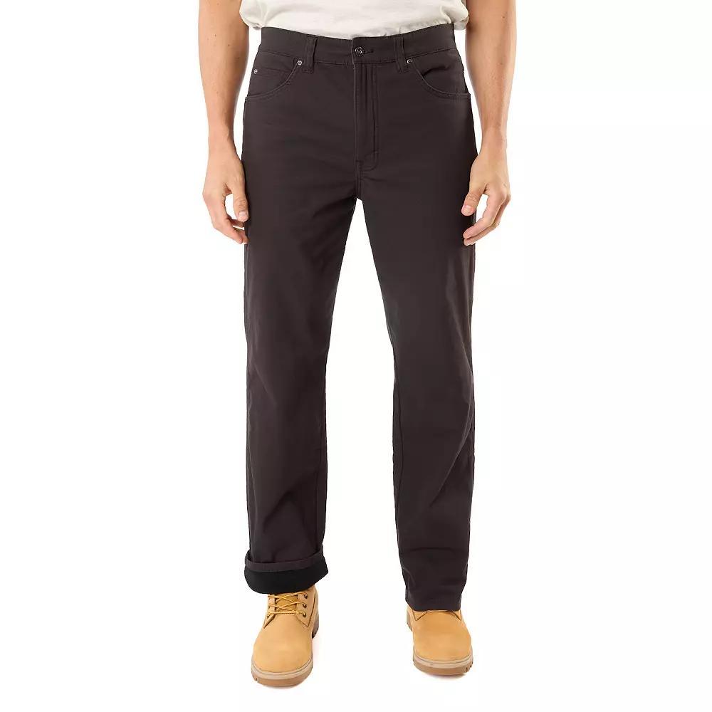 Men's Smith's Workwear Stretch Fleece-Lined Canvas 5-Pocket Pants, Size: 38 X 32, Black Product Image