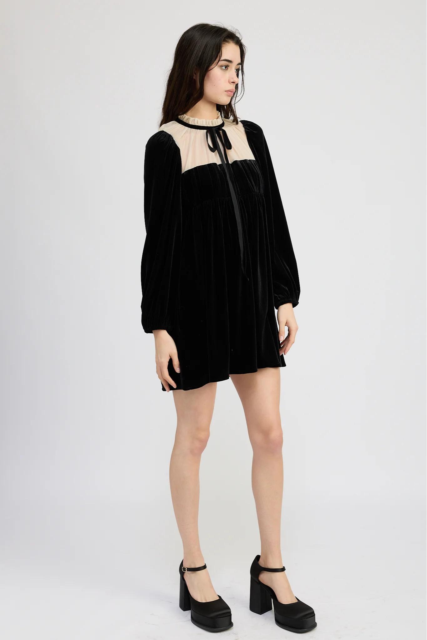 Velvet Tie Minidress Product Image