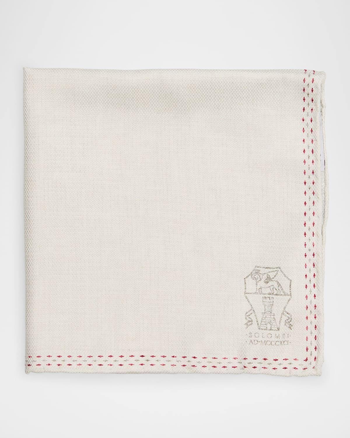 Mens Solid Silk Pocket Square Product Image
