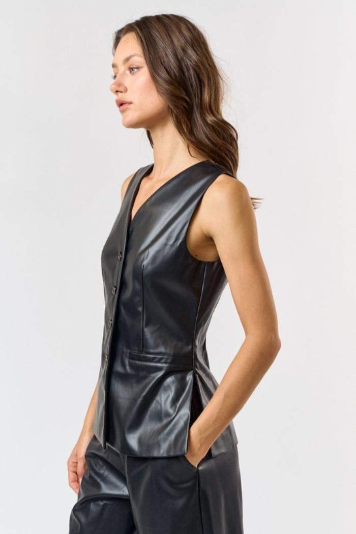S/L Faux Leather Vest Product Image