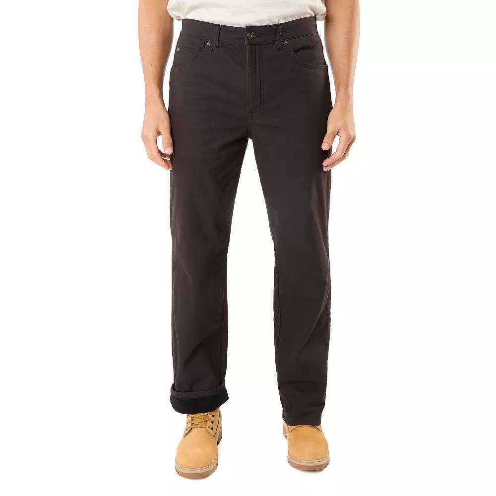Men's Smith's Workwear Stretch Fleece-Lined Canvas 5-Pocket Pants, Size: 38 X 32, Black Product Image