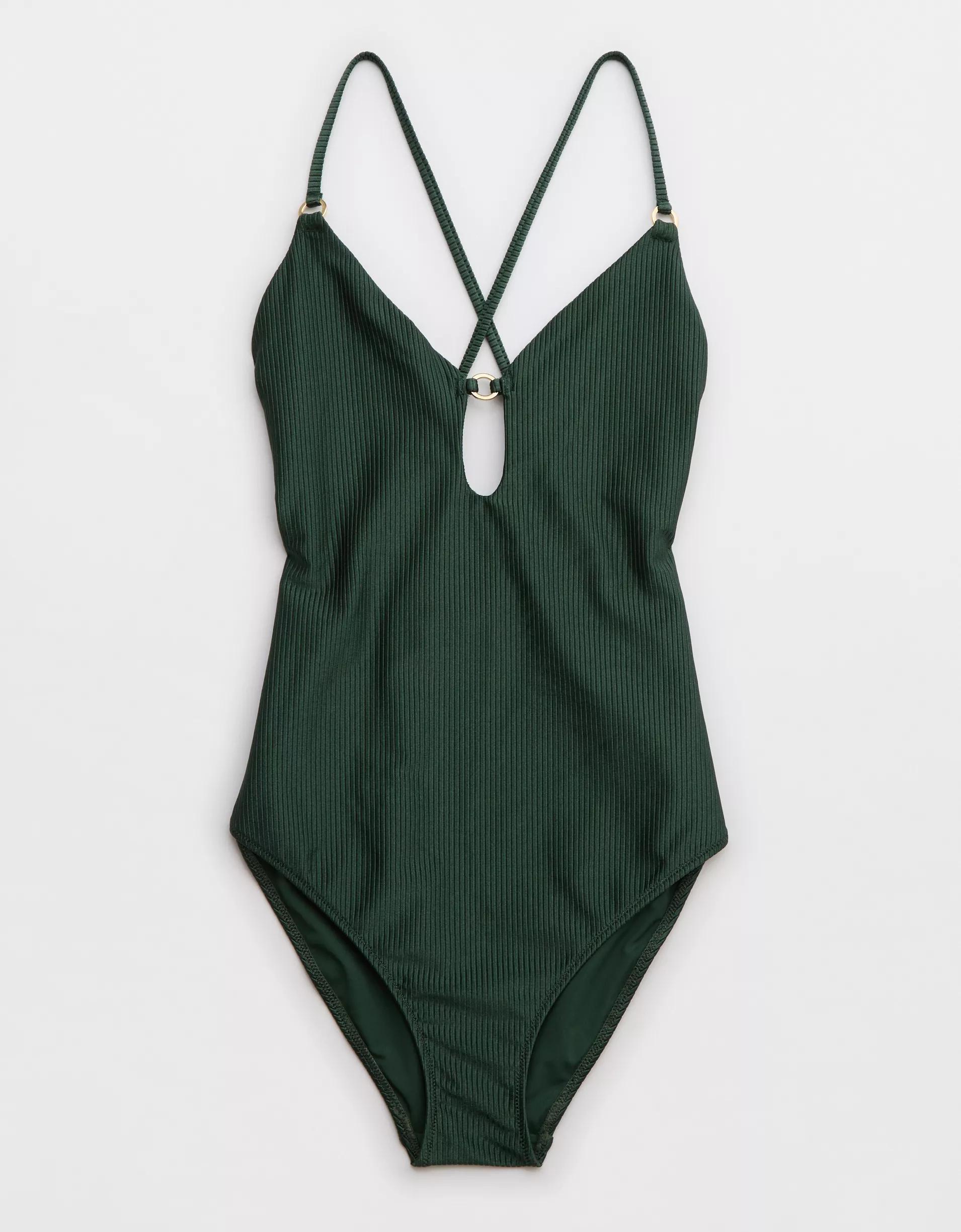 Aerie Shine Rib Full Coverage One Piece Swimsuit Product Image