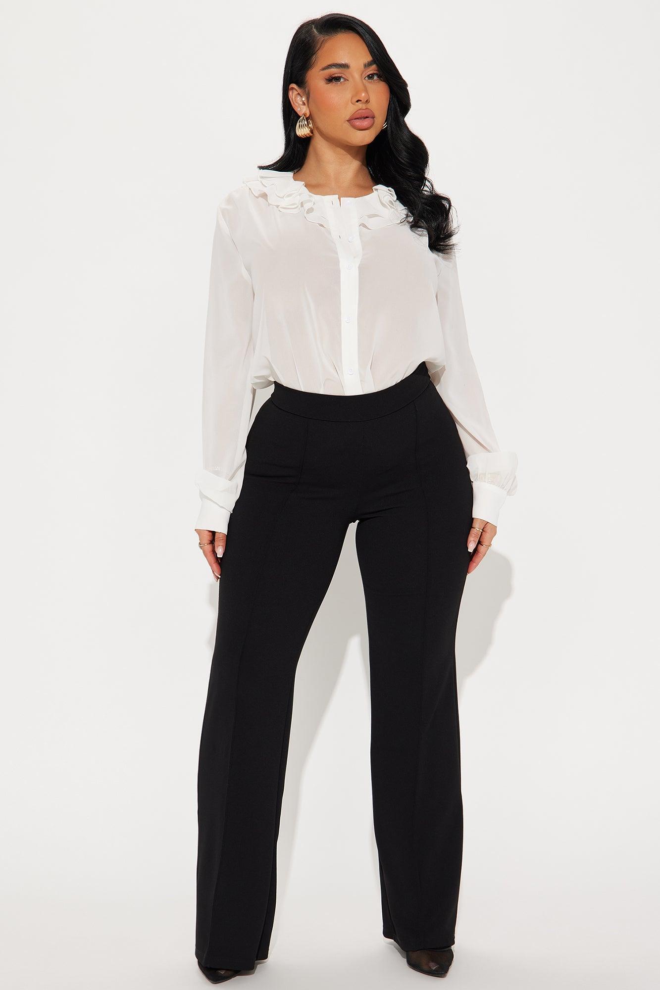 Chic Serenity Blouse Top - Off White Product Image