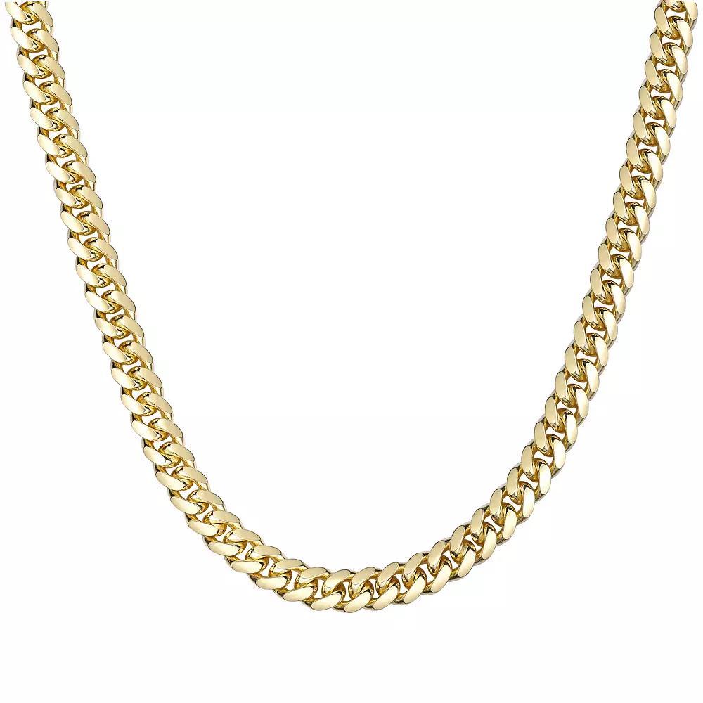 Men's LYNX 14k Gold Over Silver 8.6mm Miami Cuban Chain Necklace, Size: 24", Gold Tone Product Image