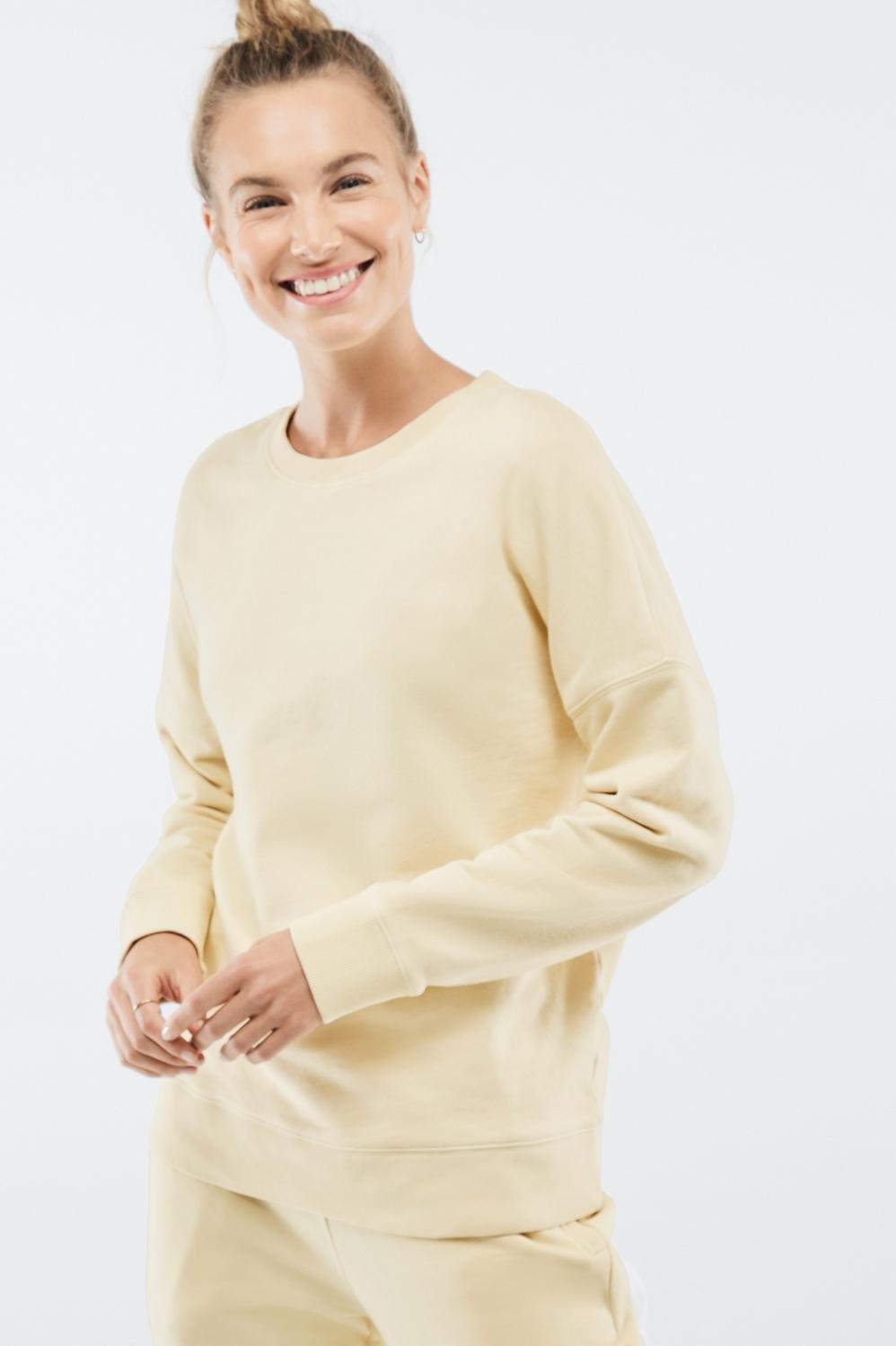 Fabletics Kourtney Sweatshirt Womens yellow Size XXL Product Image