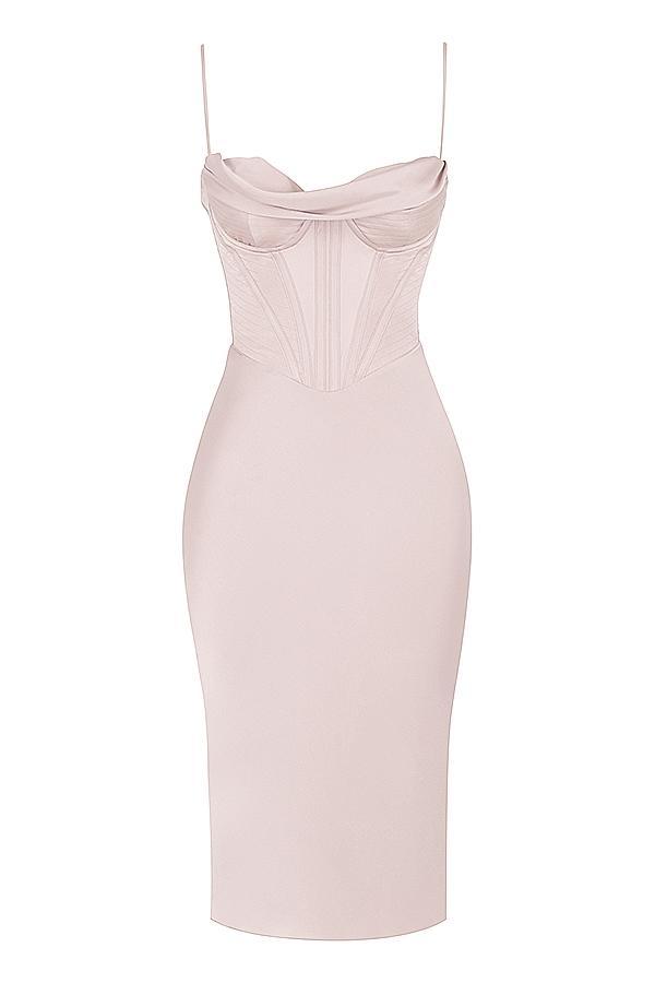 Myrna  crystal satin corset midi dress - sale Product Image