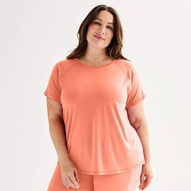Plus Size Tek Gear® Core Raglan Tee, Women's, Size: 1XL, Solomon Product Image