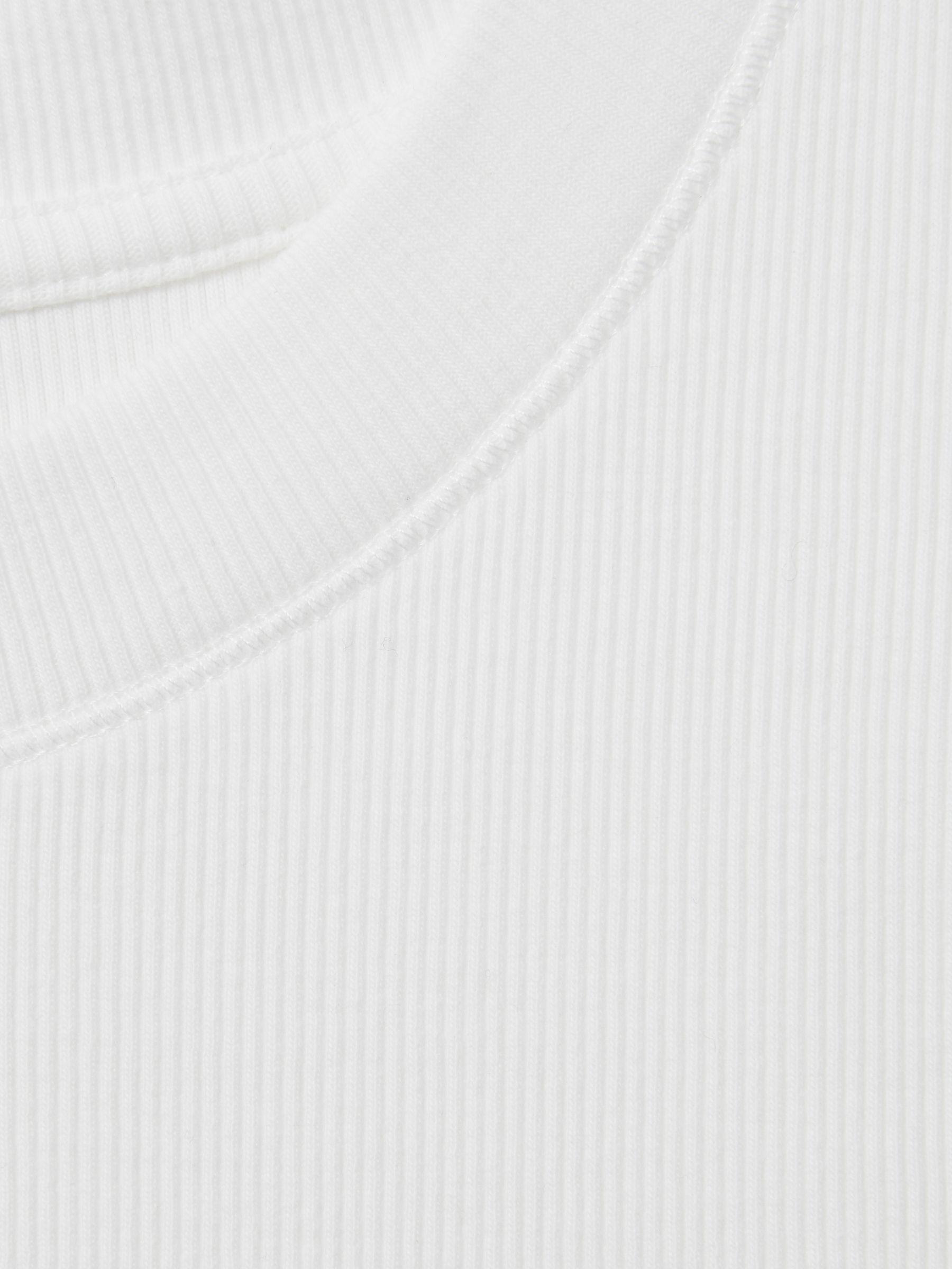 Ribbed Ruched Waist Vest in White Product Image