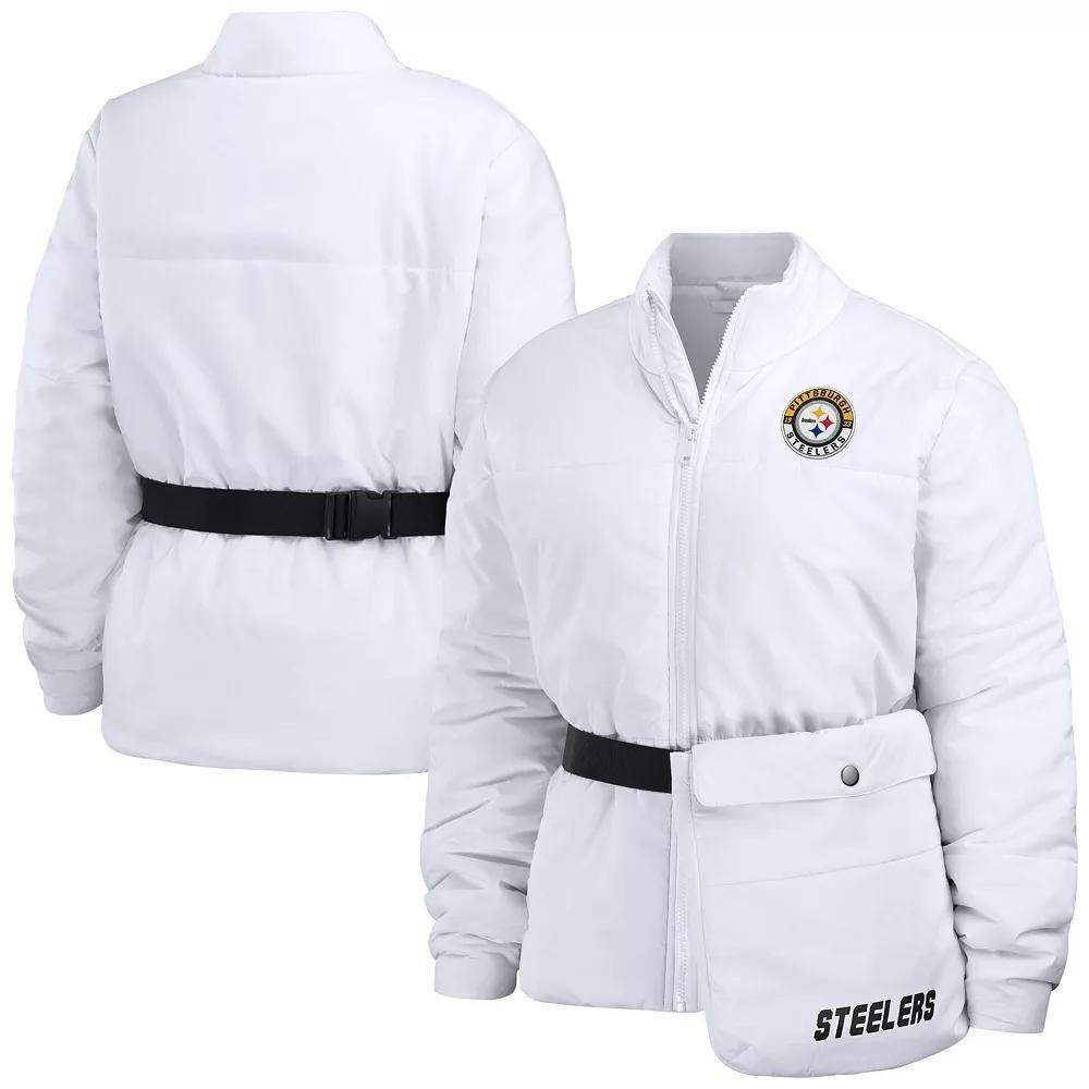 Women's WEAR by Erin Andrews  White New Orleans Saints Packaway Full-Zip Puffer Jacket, Size: XL Product Image