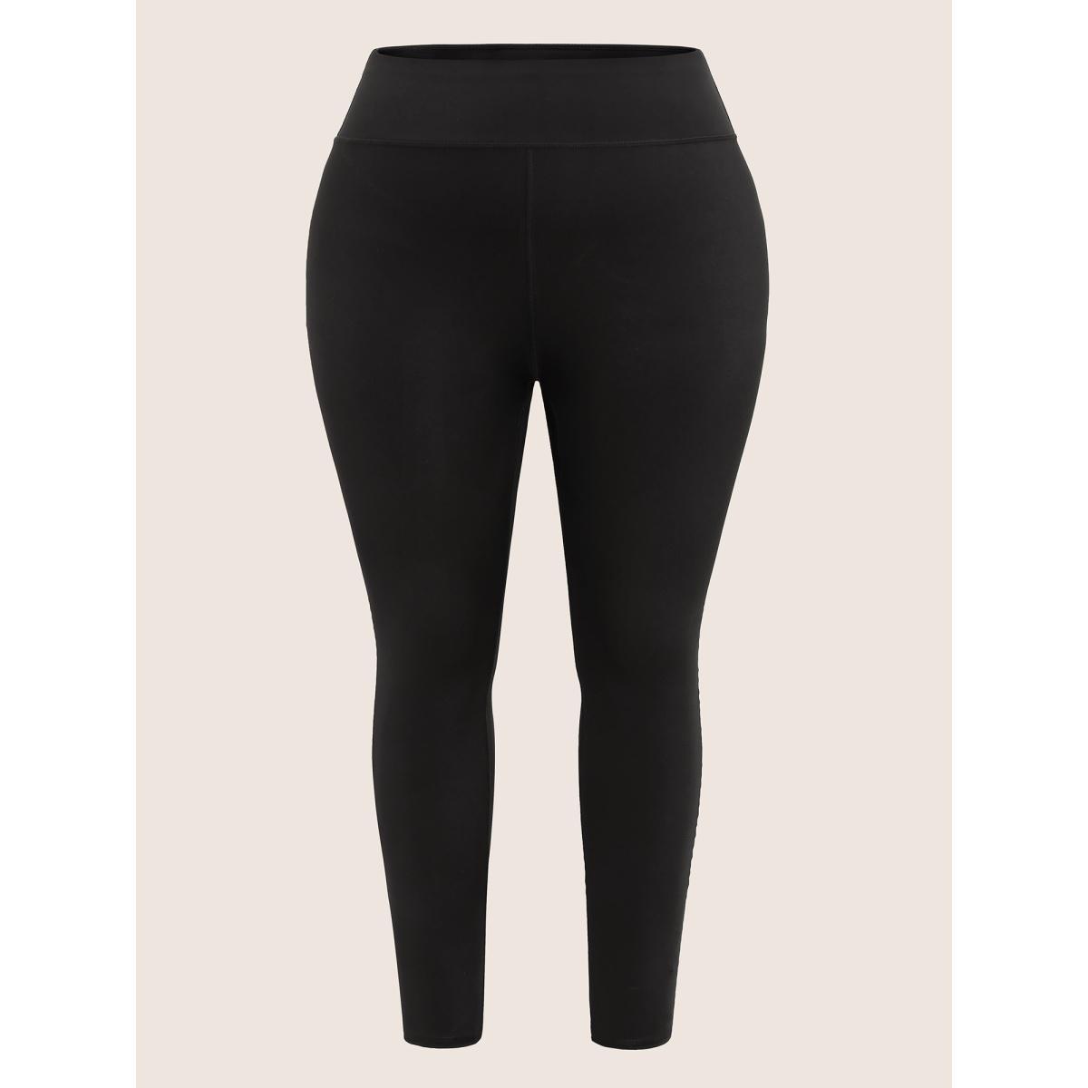 Plus Size Solid Seamless Butt Lifting High Rise Leggings Women Black Casual High stretch Skinny High Rise Dailywear Leggings BloomChic 10/M Product Image