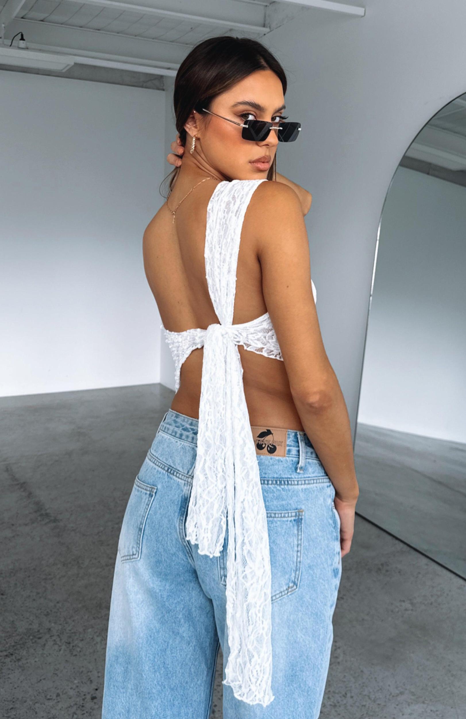 It's A Love Story Lace Top White Product Image