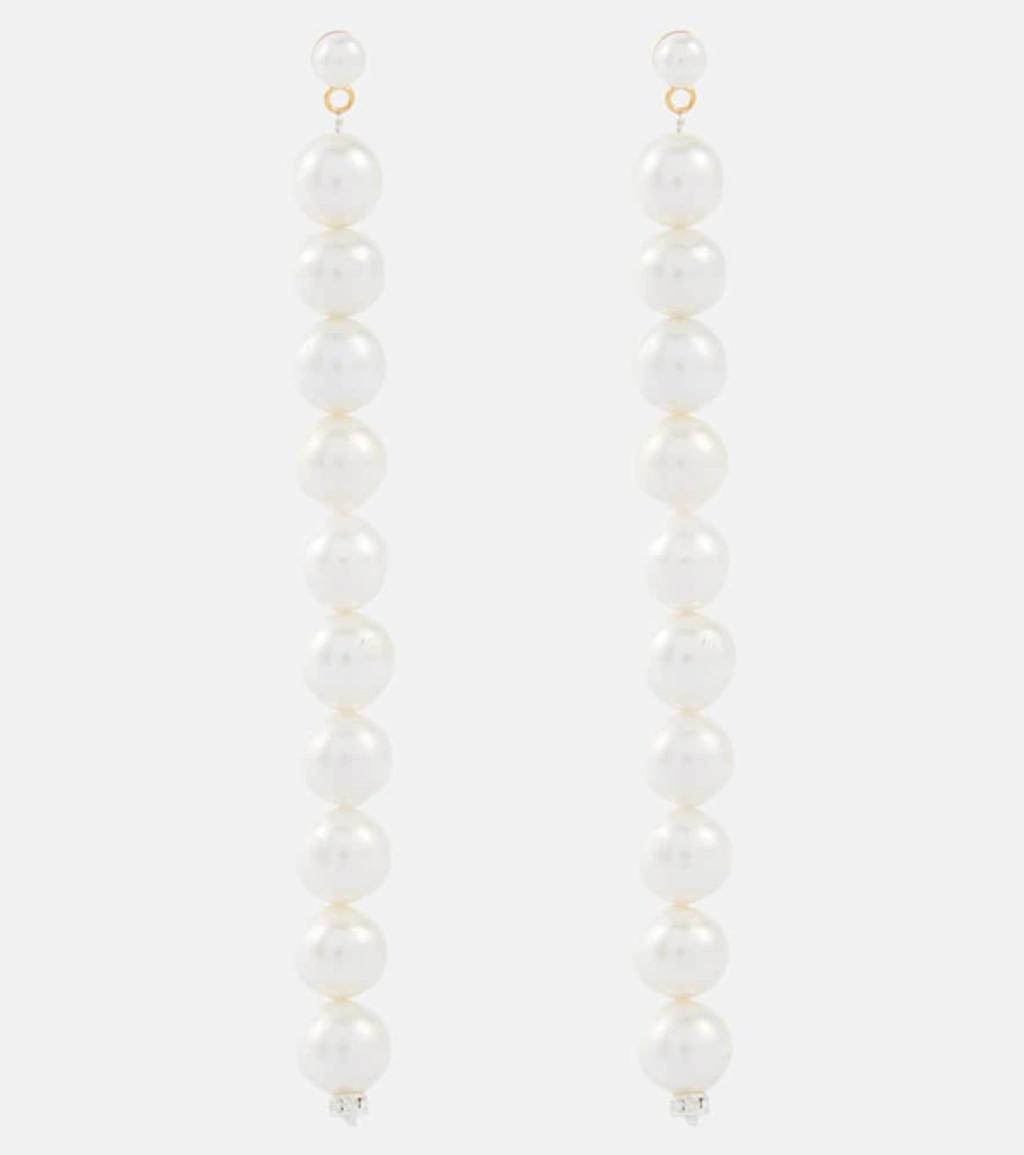 MAGDA BUTRYM Pearl Drop Earrings In White Product Image