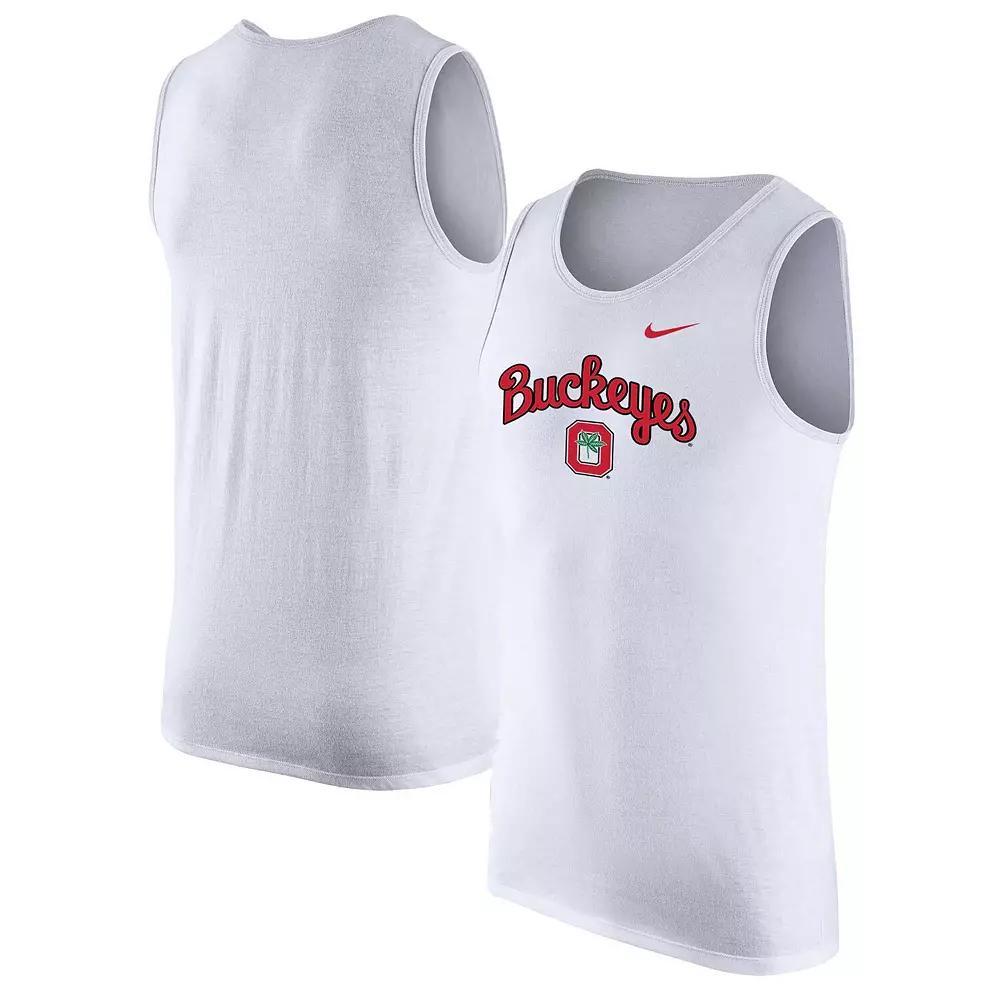 Men's Nike White Ohio State Buckeyes Vintage Logo Performance Tank Top, Size: XL Product Image