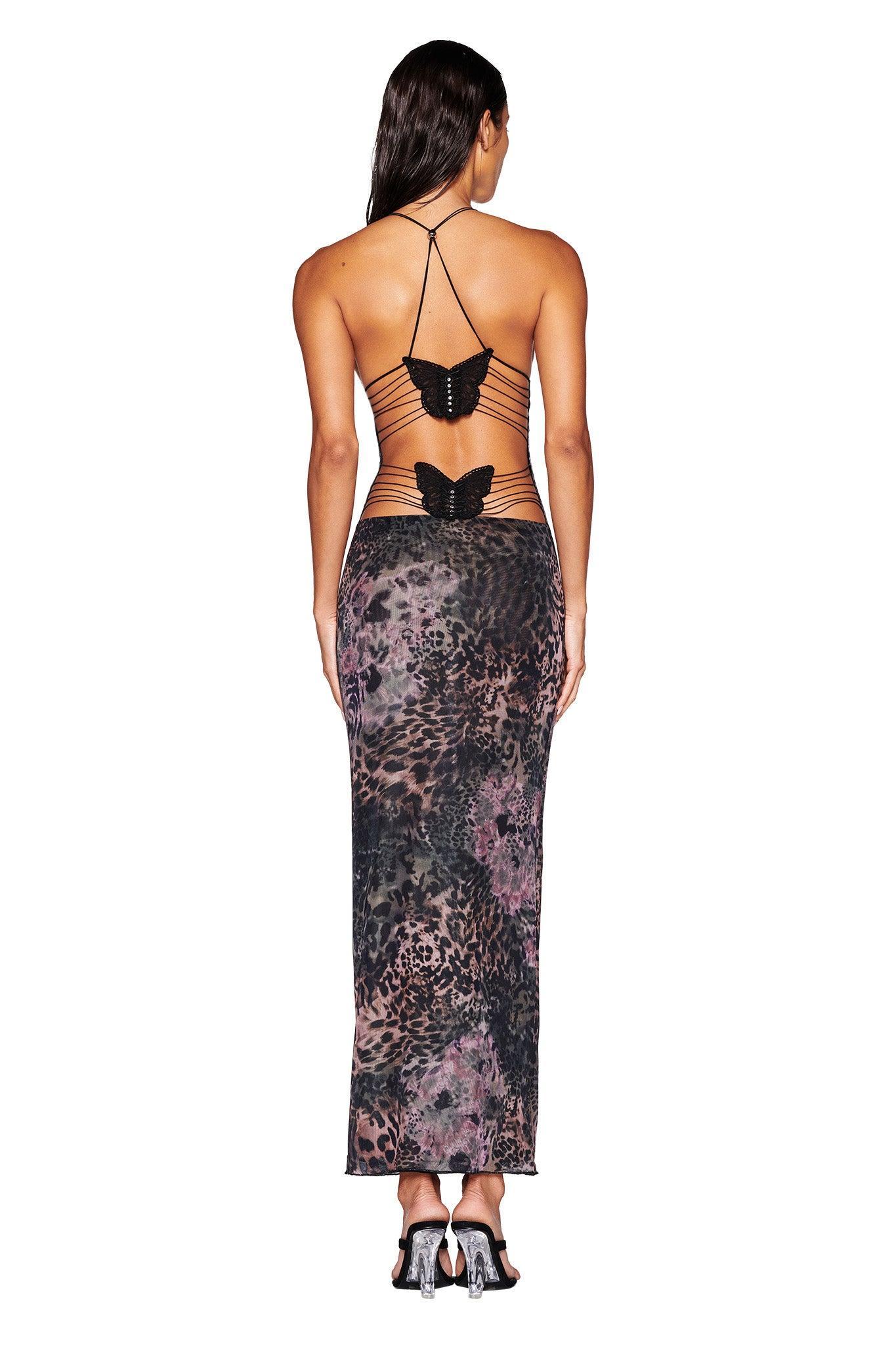 ELLERY DRESS - GREEN : ANIMAL : INSTINCT Product Image