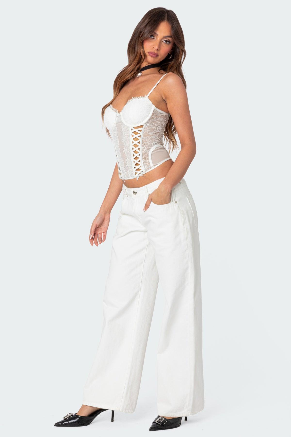 Becki Sheer Lace Cupped Corset Product Image