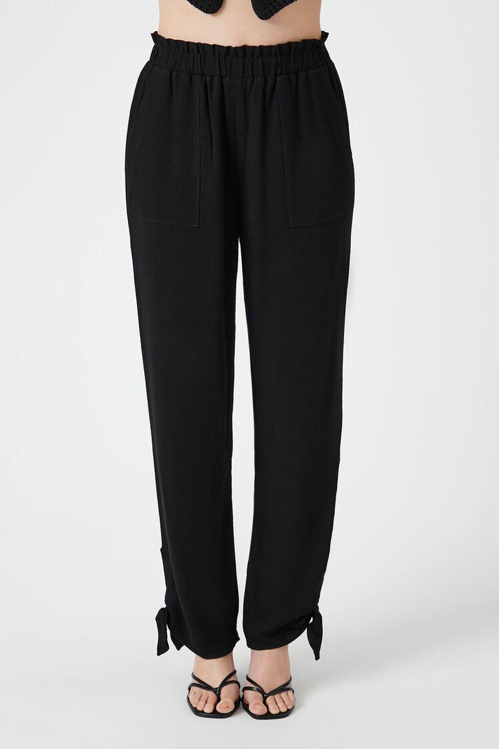 High-Rise Tie-Hem Joggers | Forever 21 Product Image