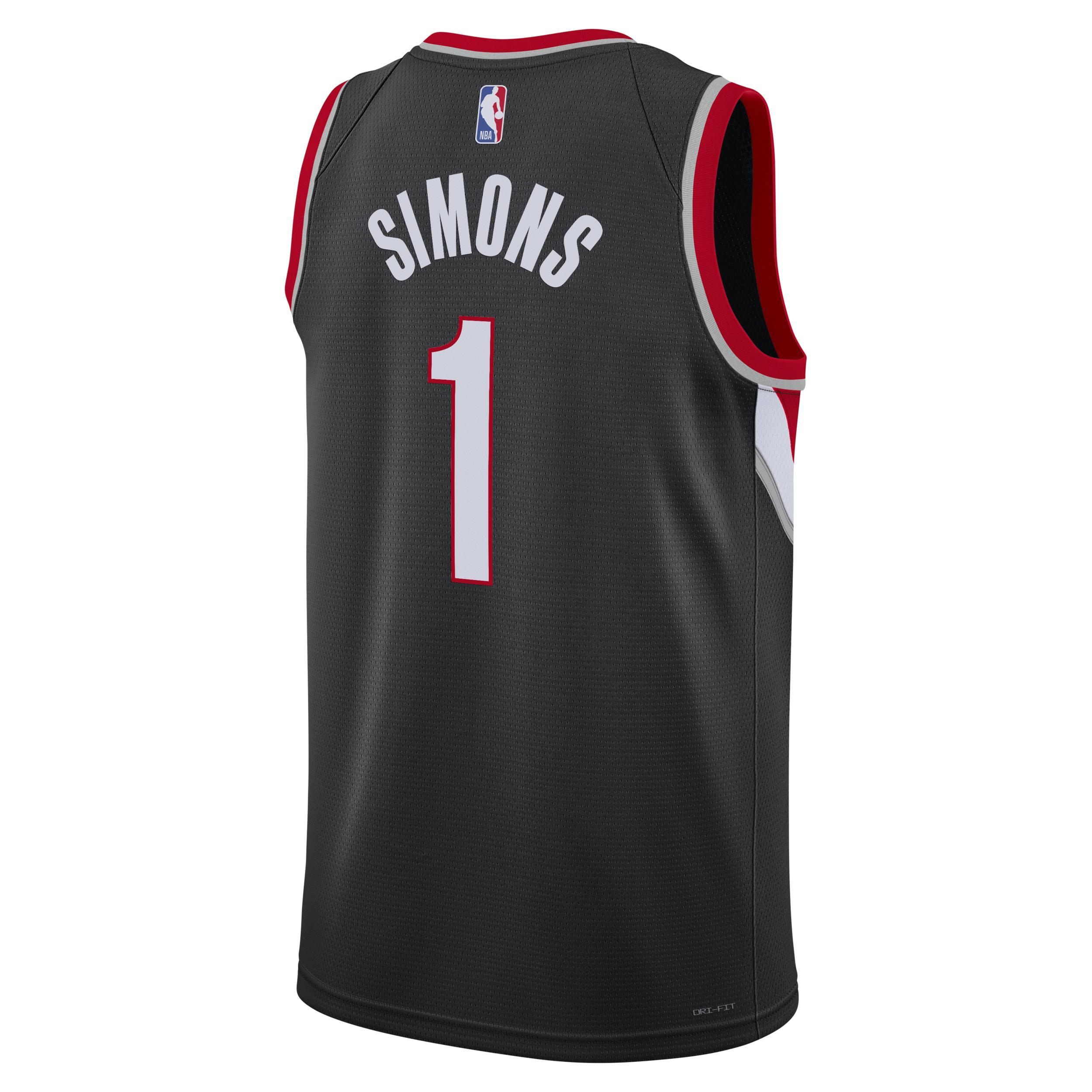 Unisex Nike Anfernee Simons Black Portland Trail Blazers Swingman Jersey - Association Edition, Adult Unisex, Size: Medium Product Image