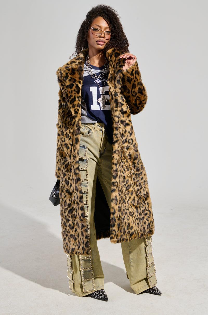 CATTY FAUX FUR LEOPARD COAT Product Image