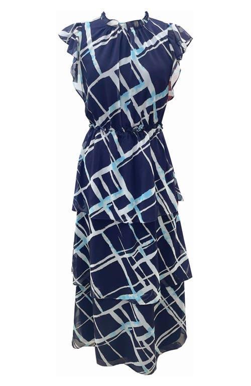 julia jordan Womens Flutter-Sleeve Tiered Midi Dress Product Image