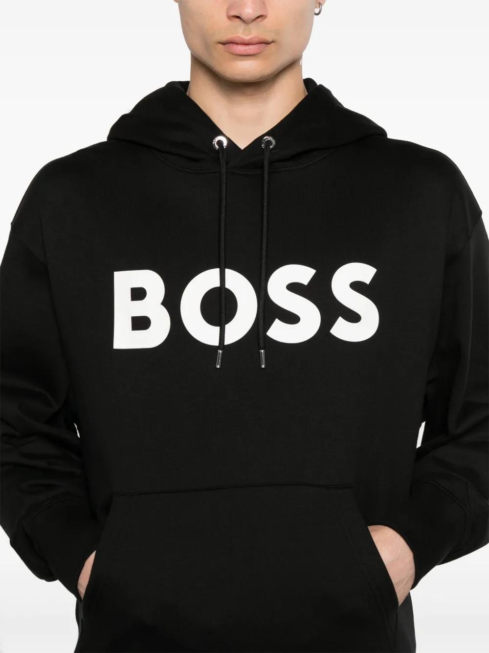 logo-print cotton hoodie Product Image