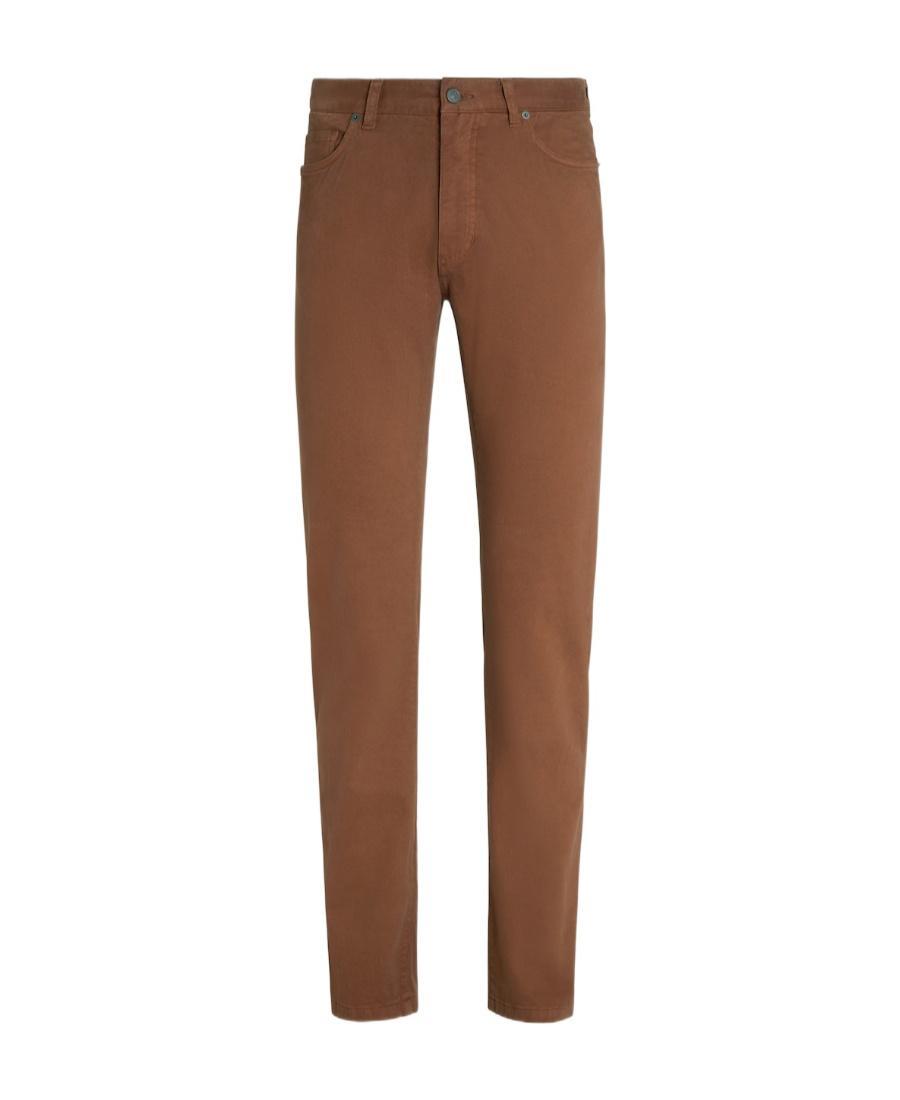 ZEGNA Five-pocket Jeans In Brown Product Image