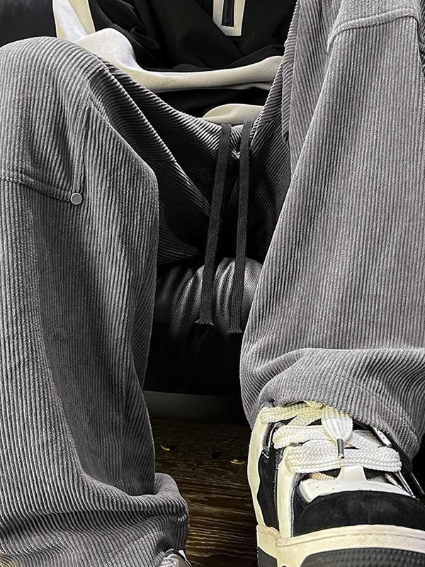 Men's Vintage Corduroy Drawstring Cargo Pants Product Image