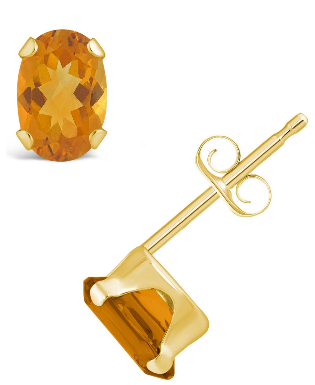 Celebration Gems 10k Gold Oval Peridot Stud Earrings, Women's, Yellow Product Image