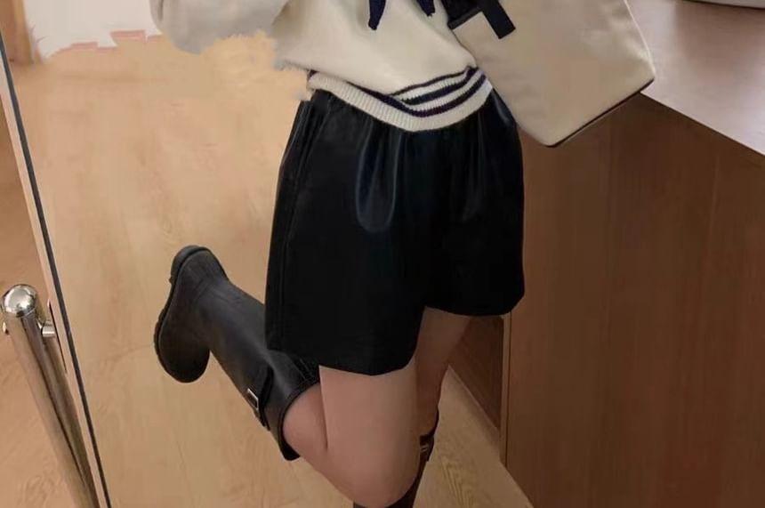 Sailor Collar Striped Trim Sweater Product Image