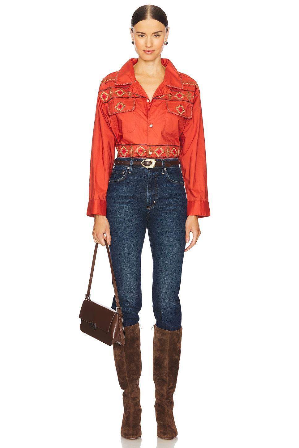 x REVOLVE Embroidered Button Up Shirt Found Product Image