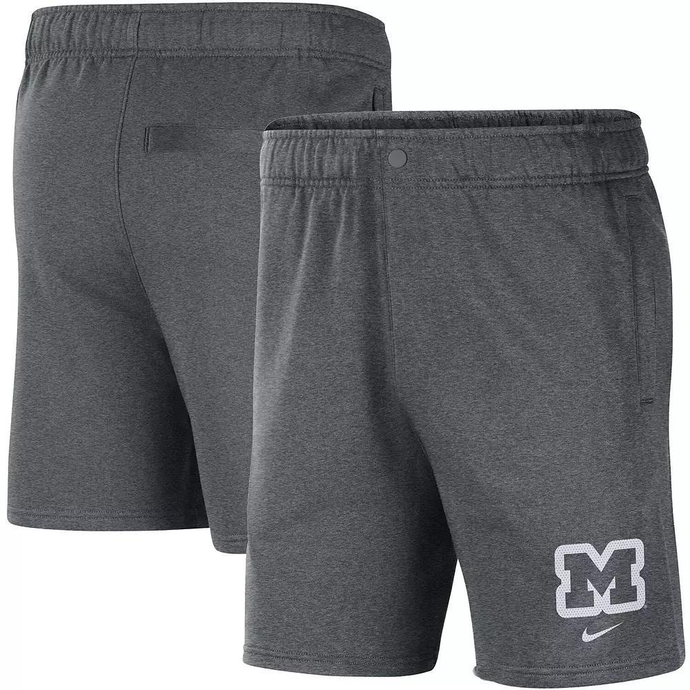 Men's Nike Gray Michigan Wolverines Fleece Shorts, Size: Small, Grey Product Image