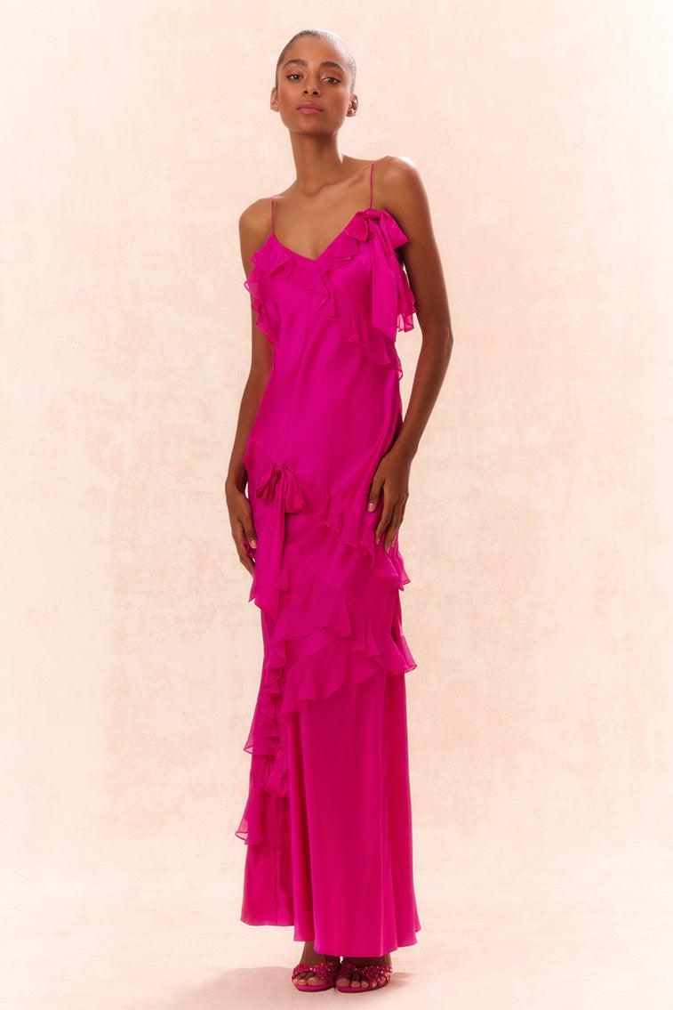 Rialto Silk Ruffle Maxi Dress Product Image