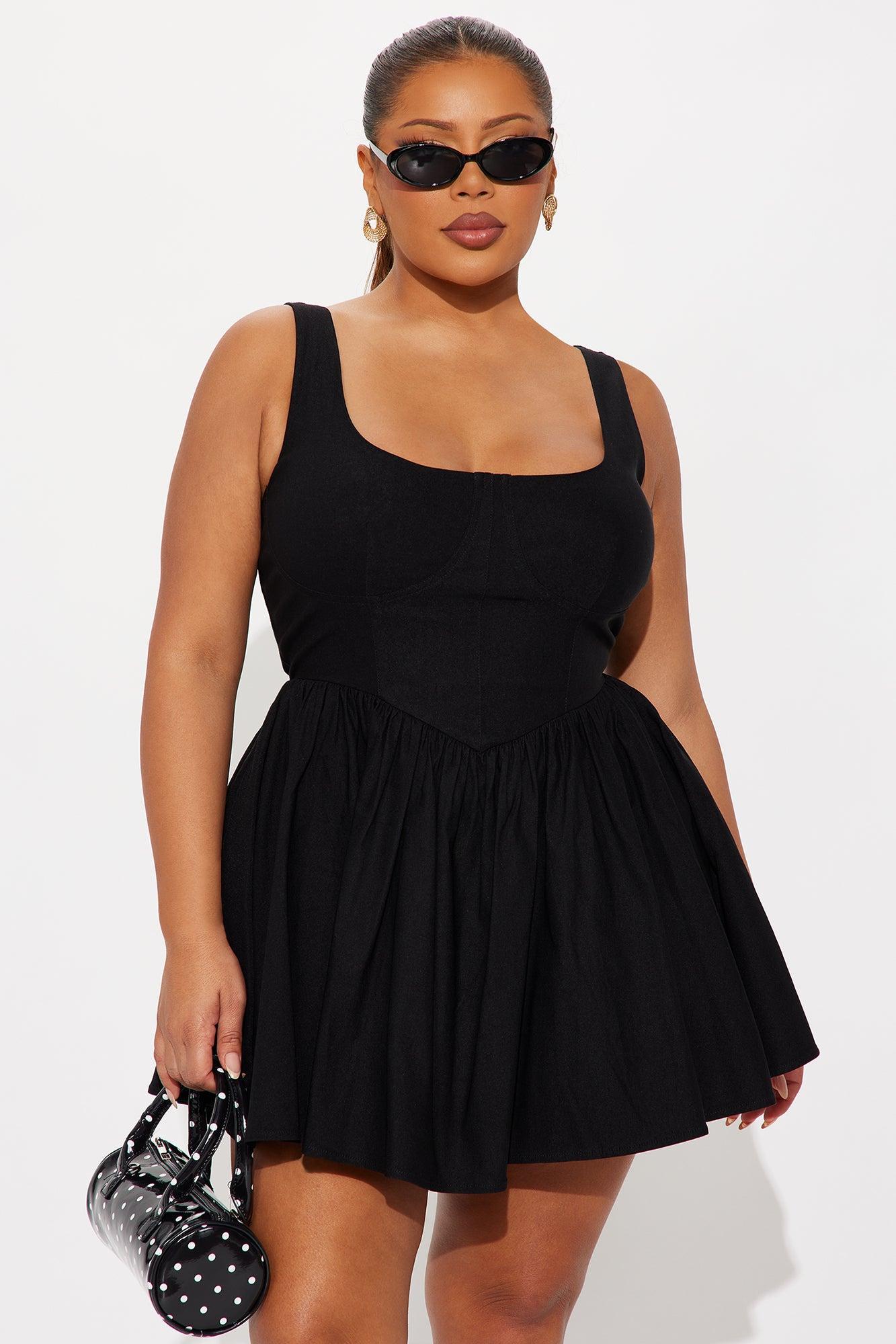 Valentine Twill Mini Dress - Black Product Image