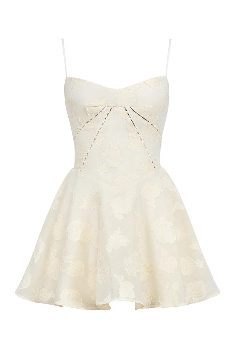 Serenita Vintage Cream Floral Mini Dress Product Image