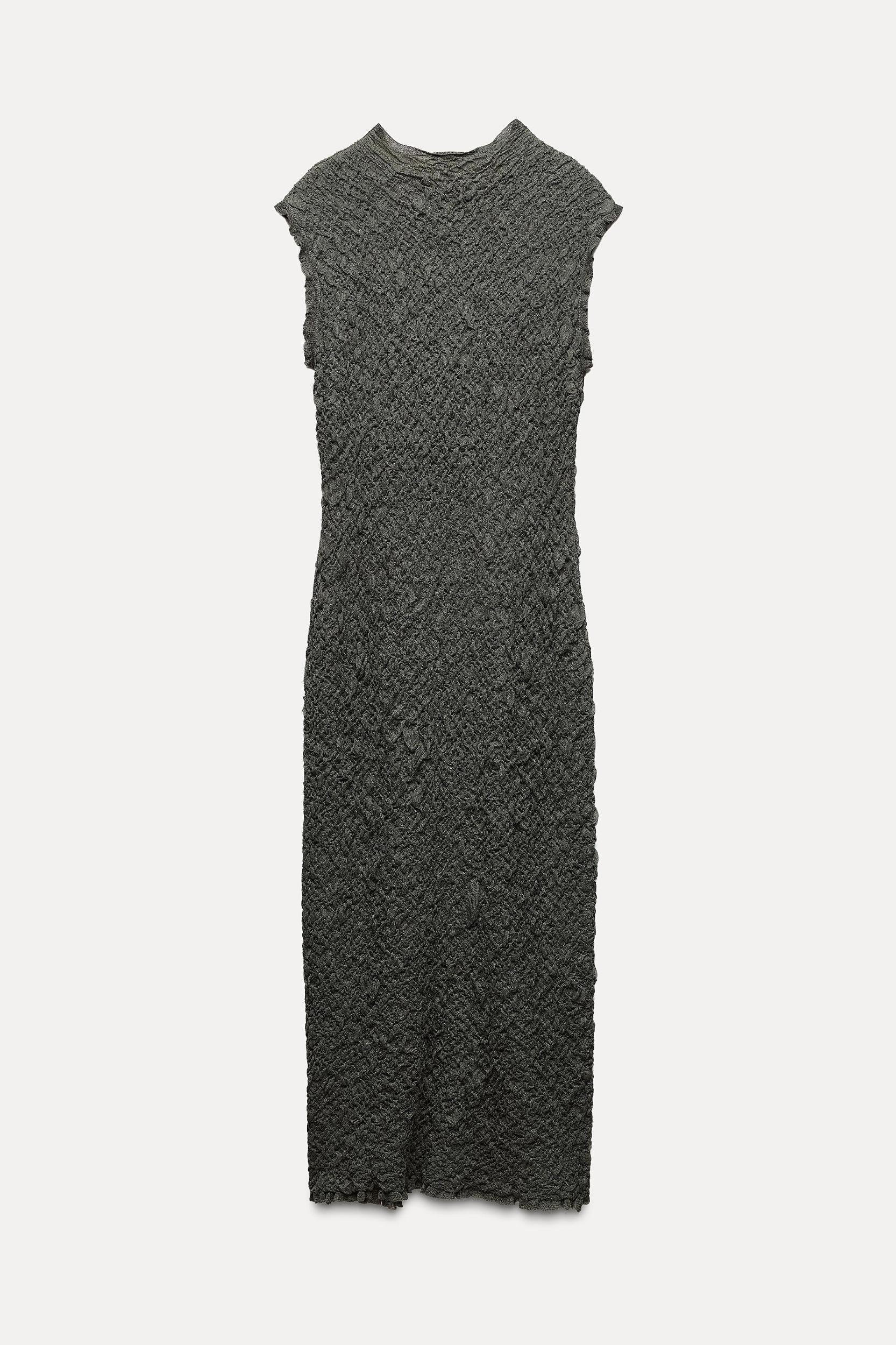WRINKLE-EFFECT KNIT DRESS Product Image