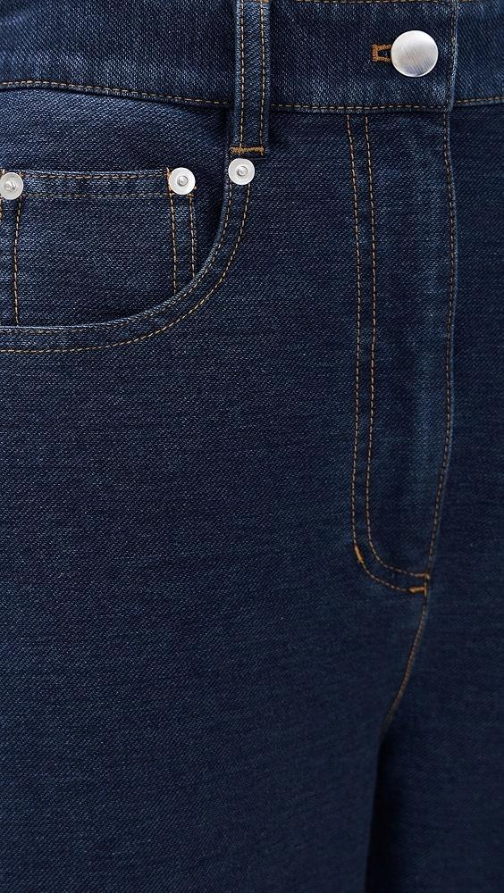 Tibi Indigo Barre Denim Knit Sid Jeans | Shopbop Product Image
