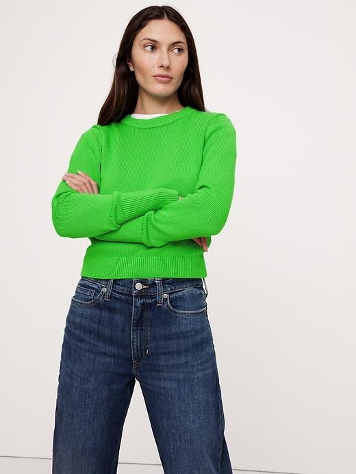 Cotton-Silk Crew-Neck Sweater Product Image