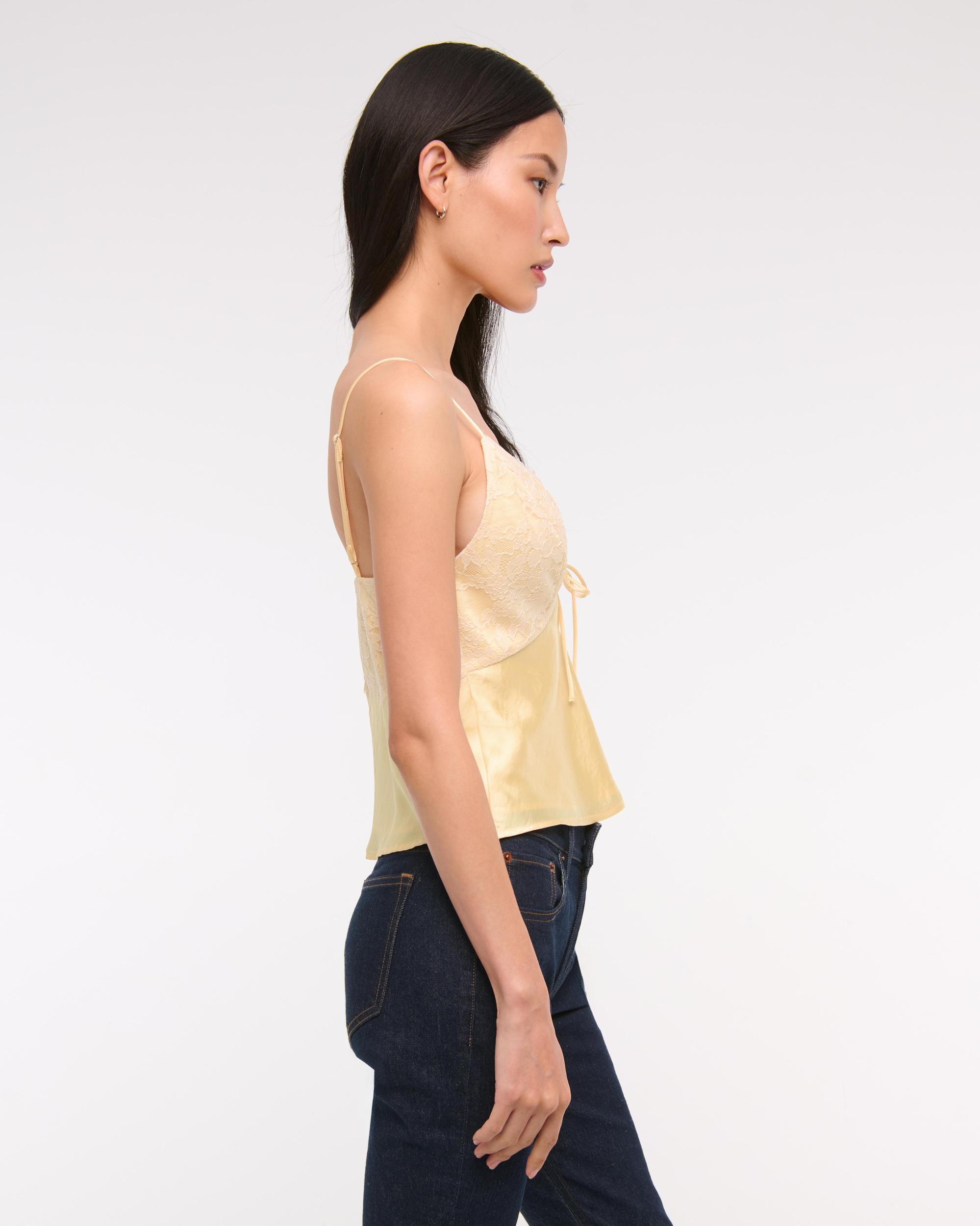 Lace and Satin V-Neck Cami Product Image