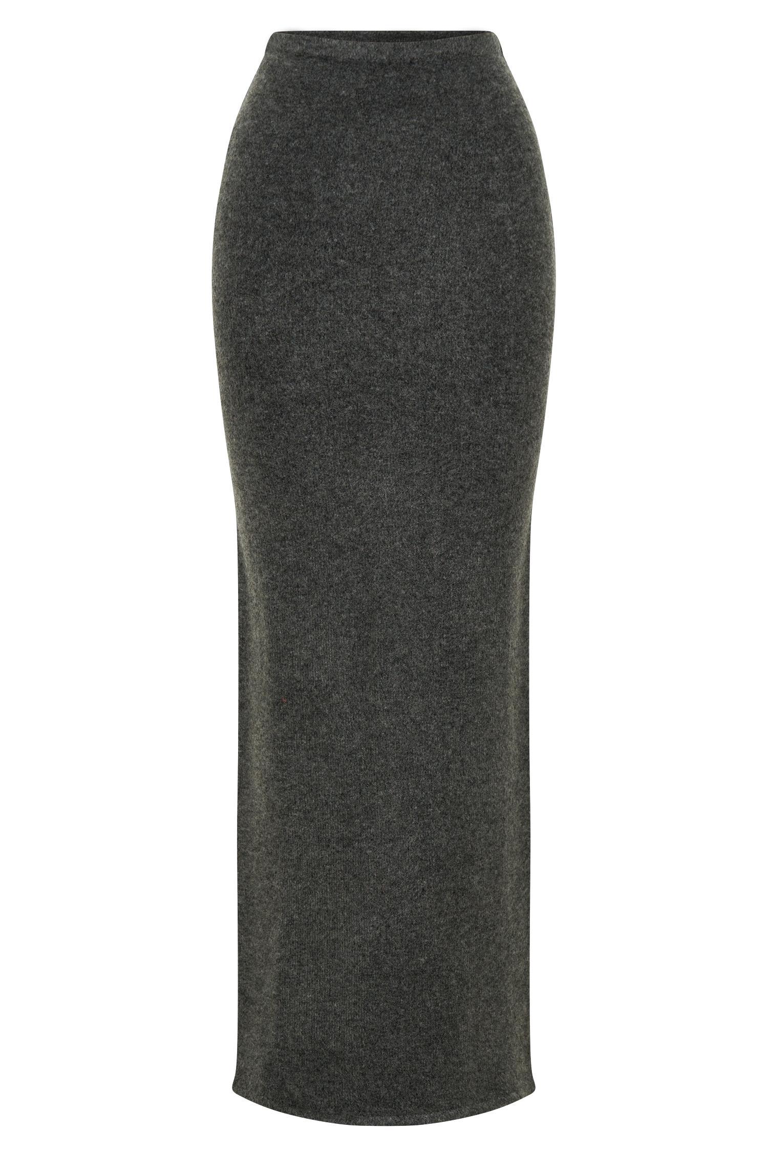 Elise Knit Maxi Skirt - Charcoal Marle Product Image