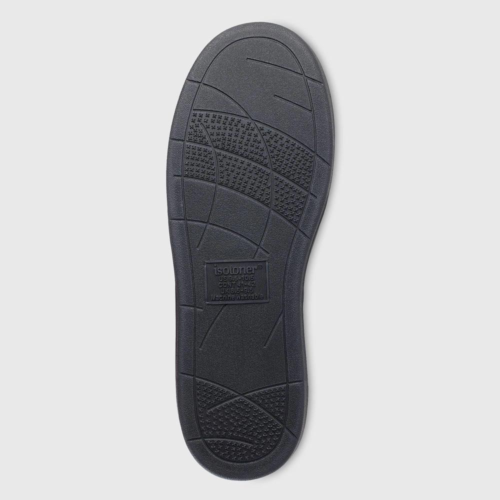 Isotoner Men's Kai Micro Textured Knit Closed Back Slippers - Black M Product Image
