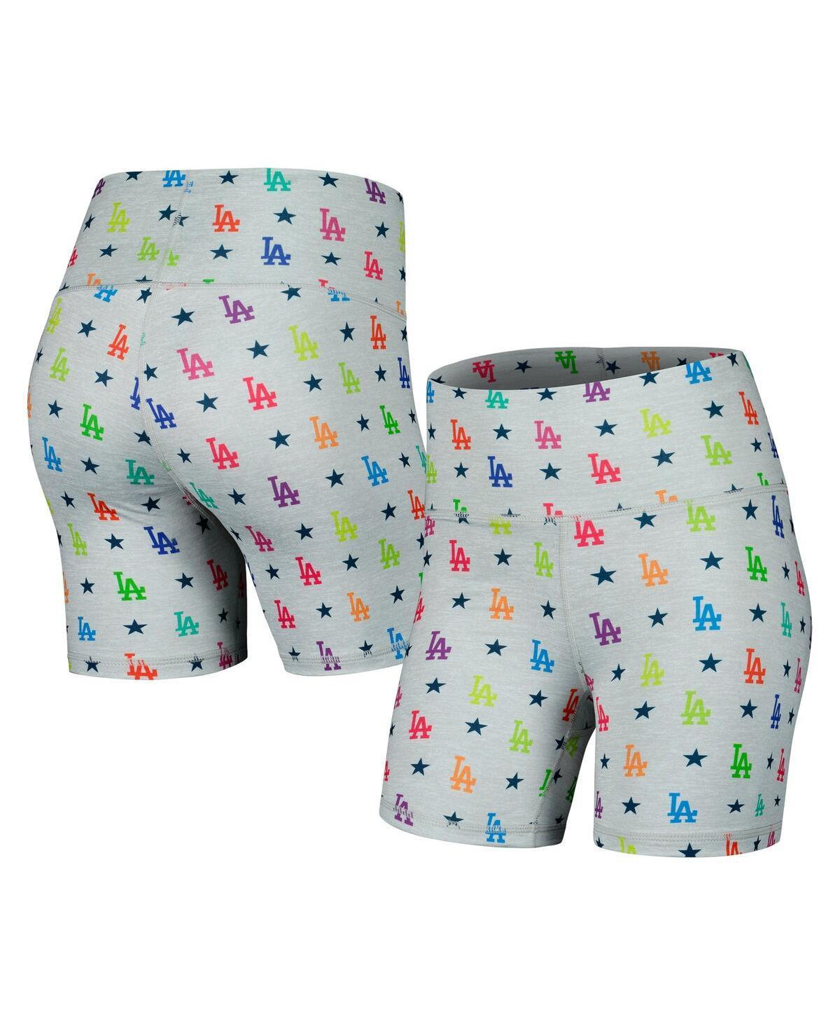 Women's Terez Gray Los Angeles Dodgers TLC Rainbow Shorts, Size: Small, Grey Product Image