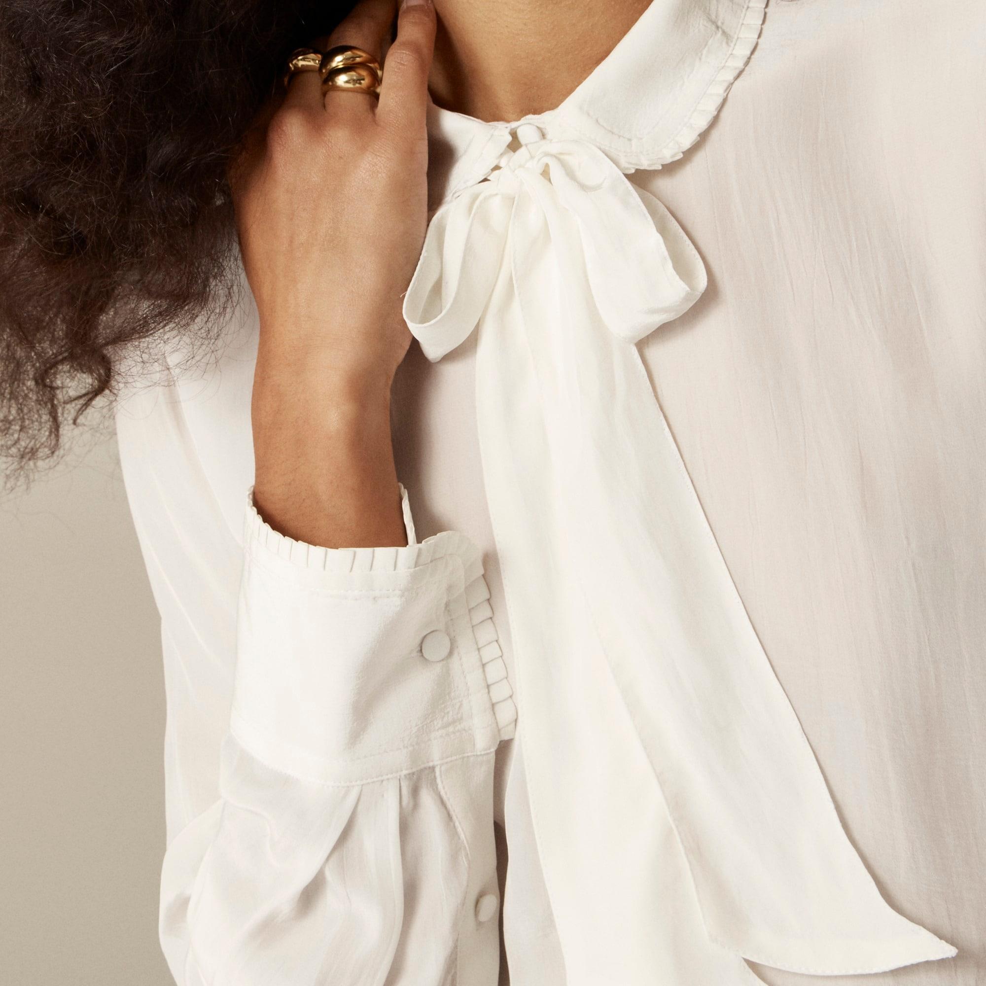 Crepe de chine tie shirt Product Image