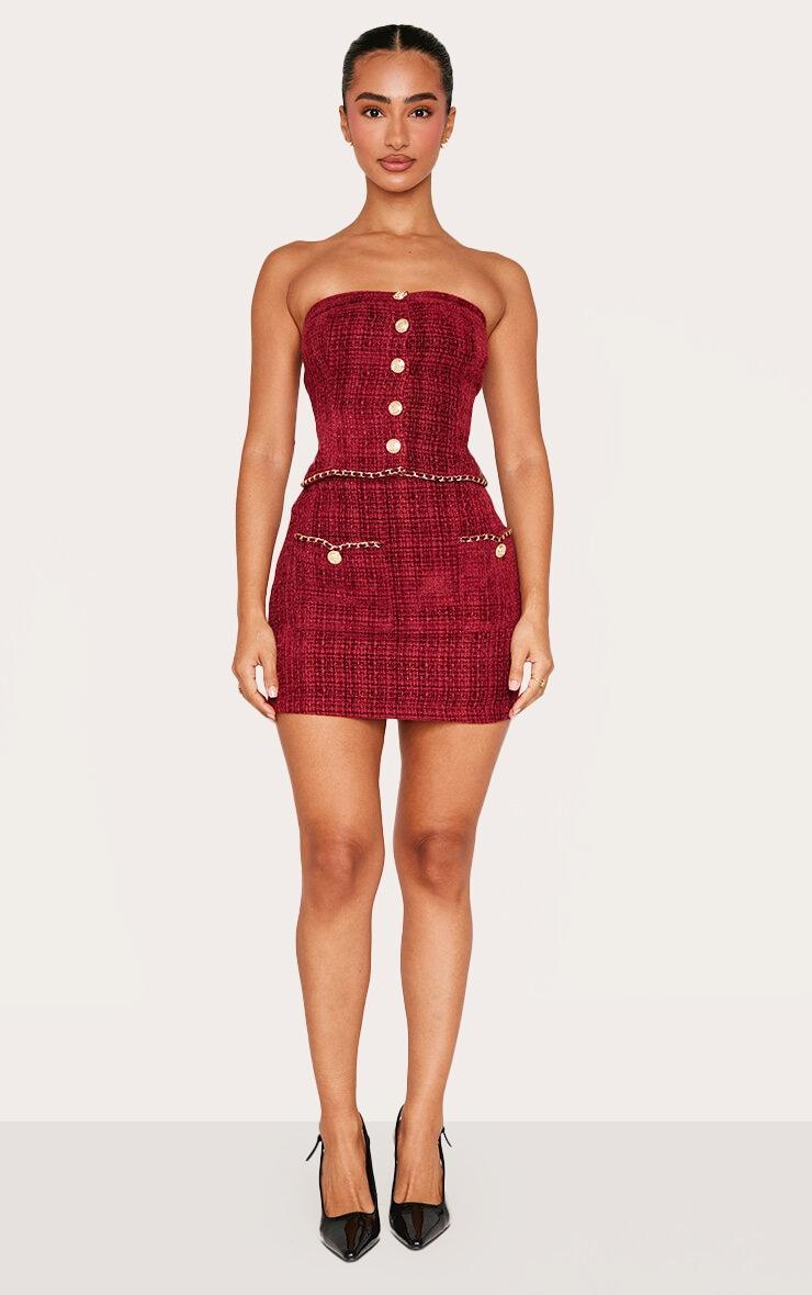 Petite Red Twill Mini Skirt Product Image