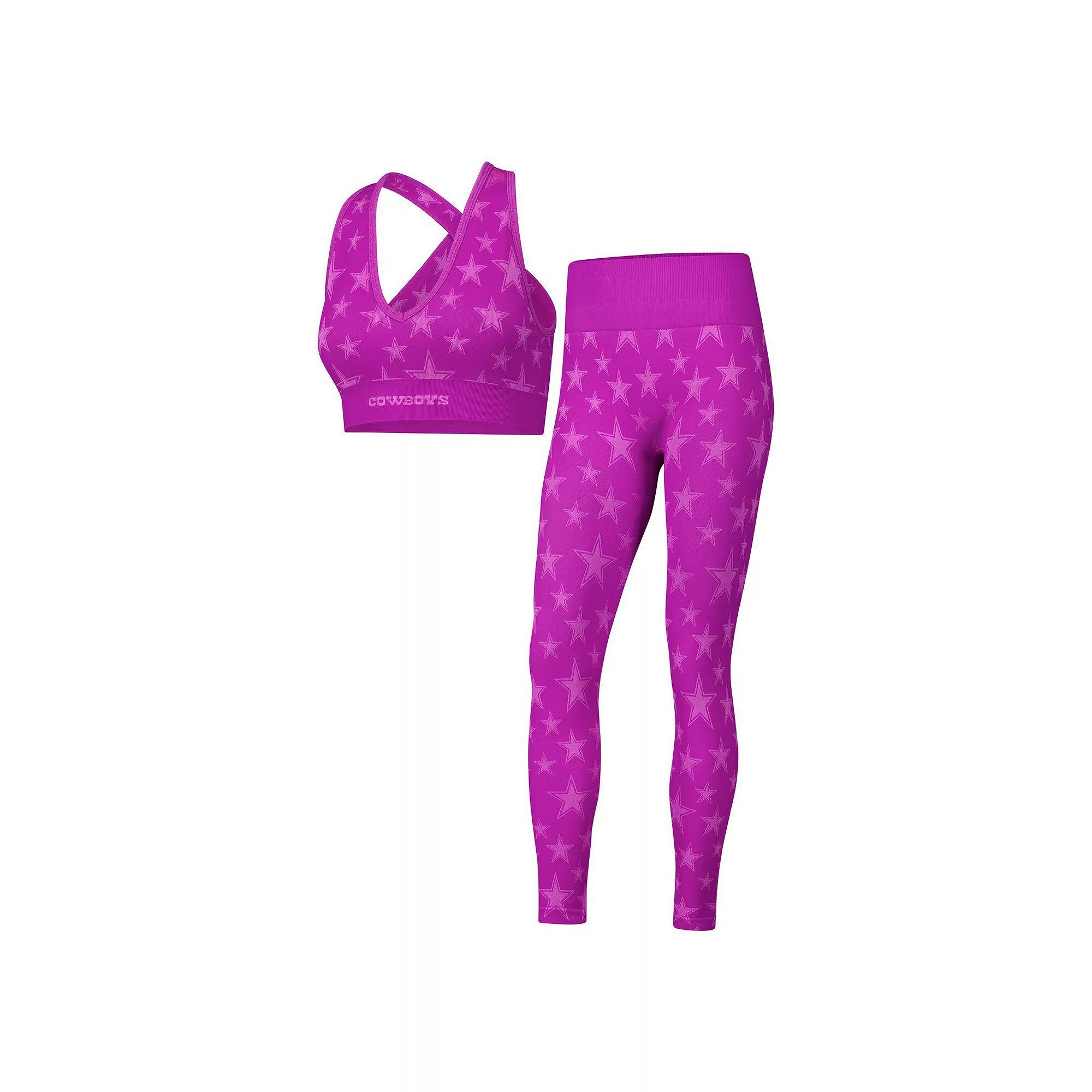 Women's Purple Dallas Cowboys Seamless Bra & Legging Knit Set, Size: Large Product Image