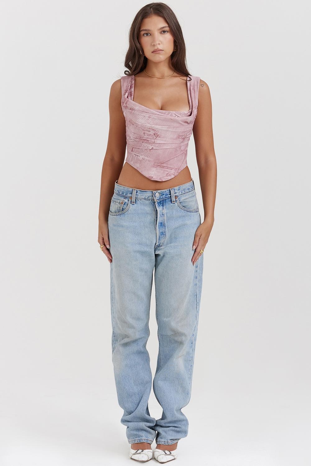 Una Pink Print Corset Product Image