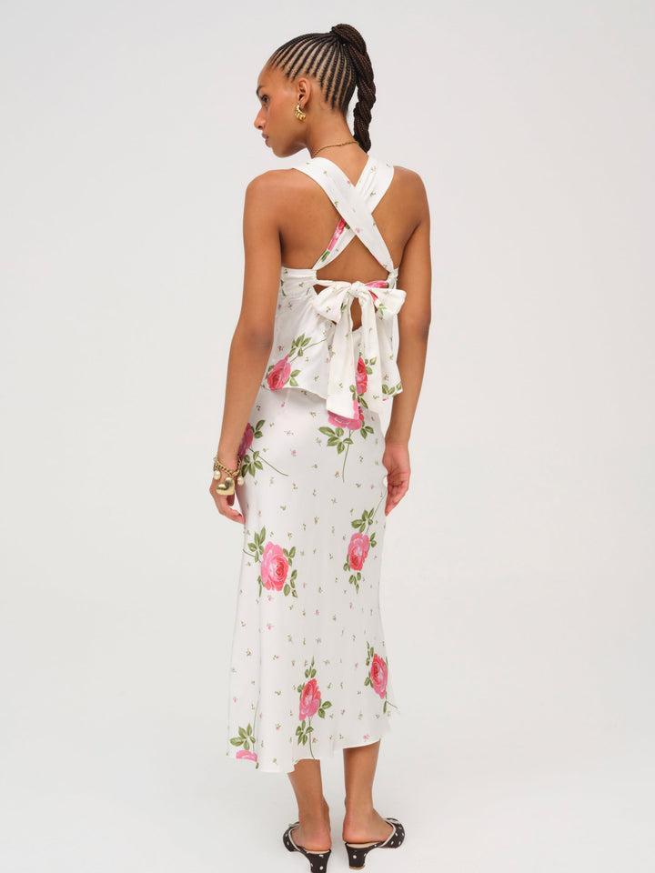 Rosebud Midi Skirt — White Product Image