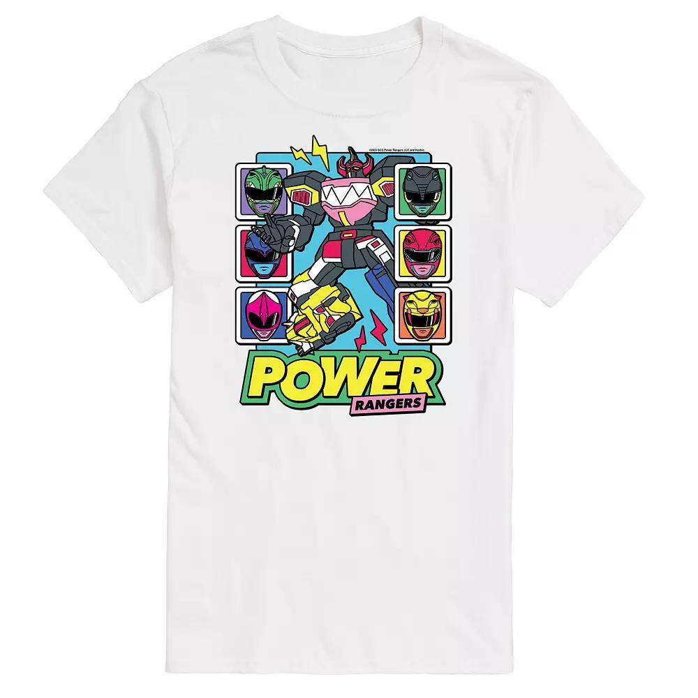Big & Tall Power Rangers Zord Heads Graphic Tee, Mens Blue Product Image
