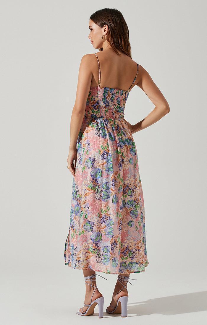 FINAL SALE ASTR the Label | Emine Dress | Pink Blue Floral Product Image