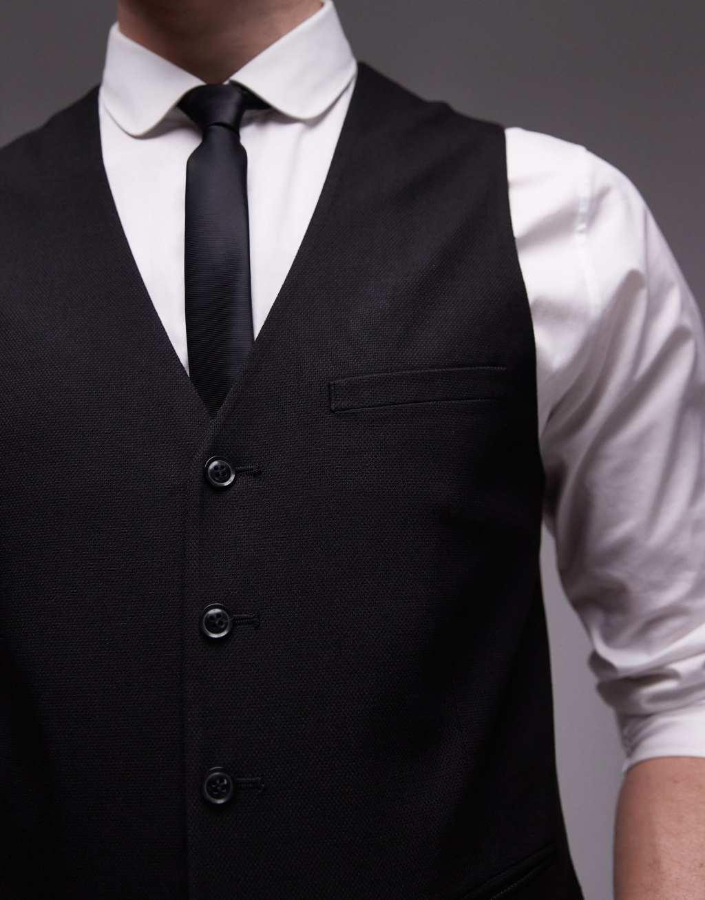 Topman textured suit vest Product Image