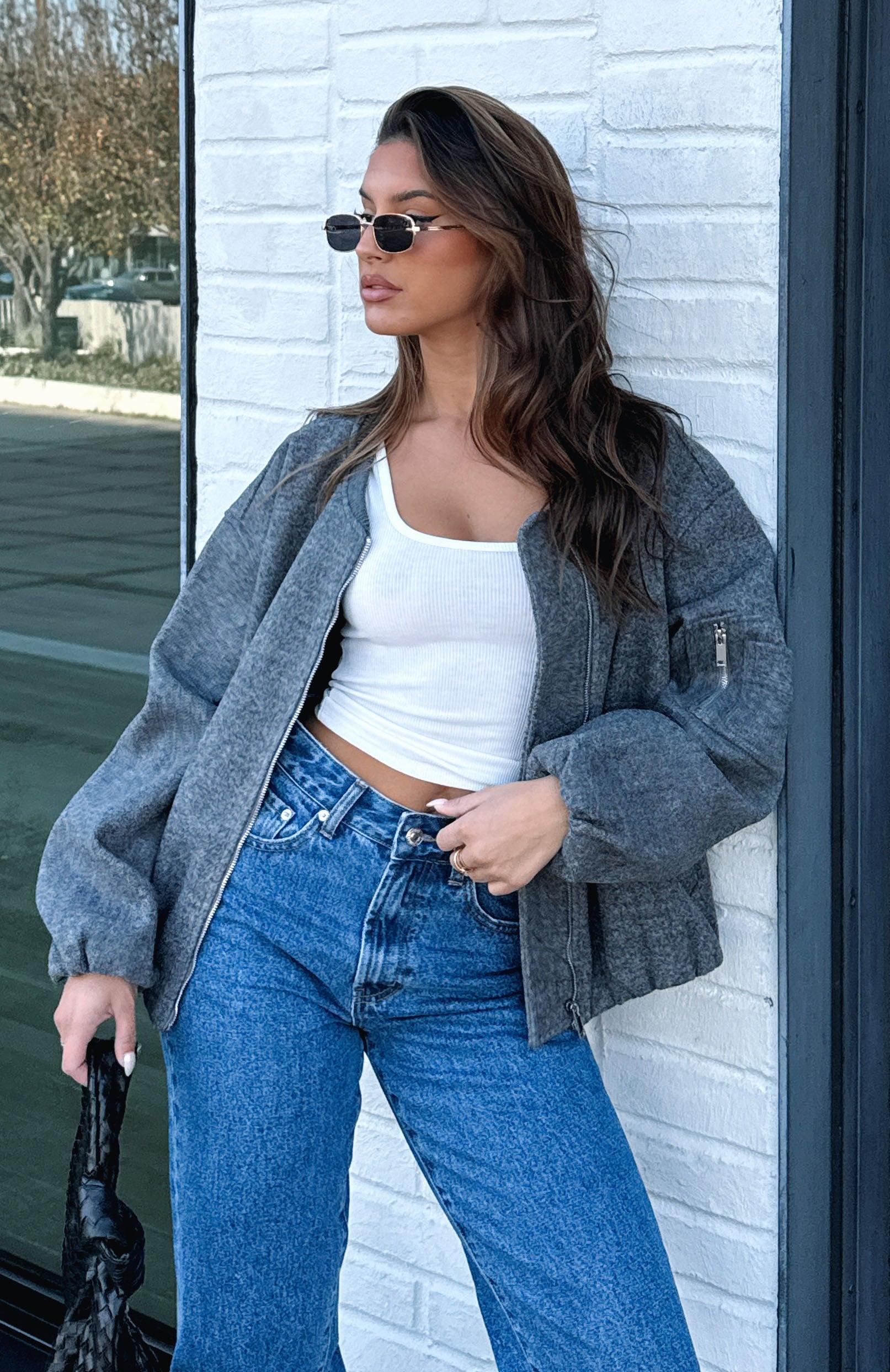 Rainy Day's Bomber Jacket Charcoal Product Image